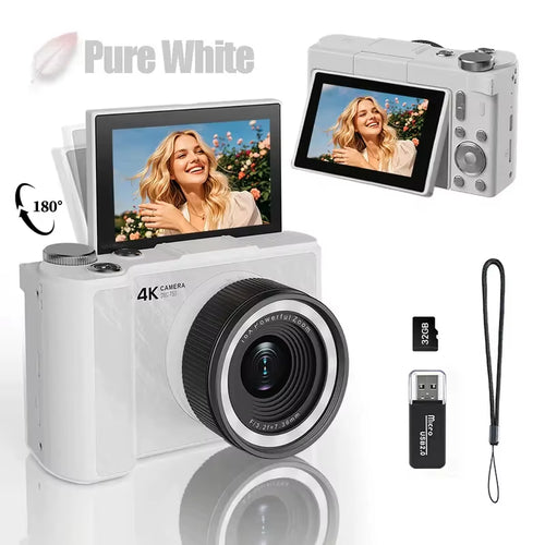 Capture Every Moment with the 4K Mini Digital Camera - Portable, Anti-Shake, and Perfect for Beginners!