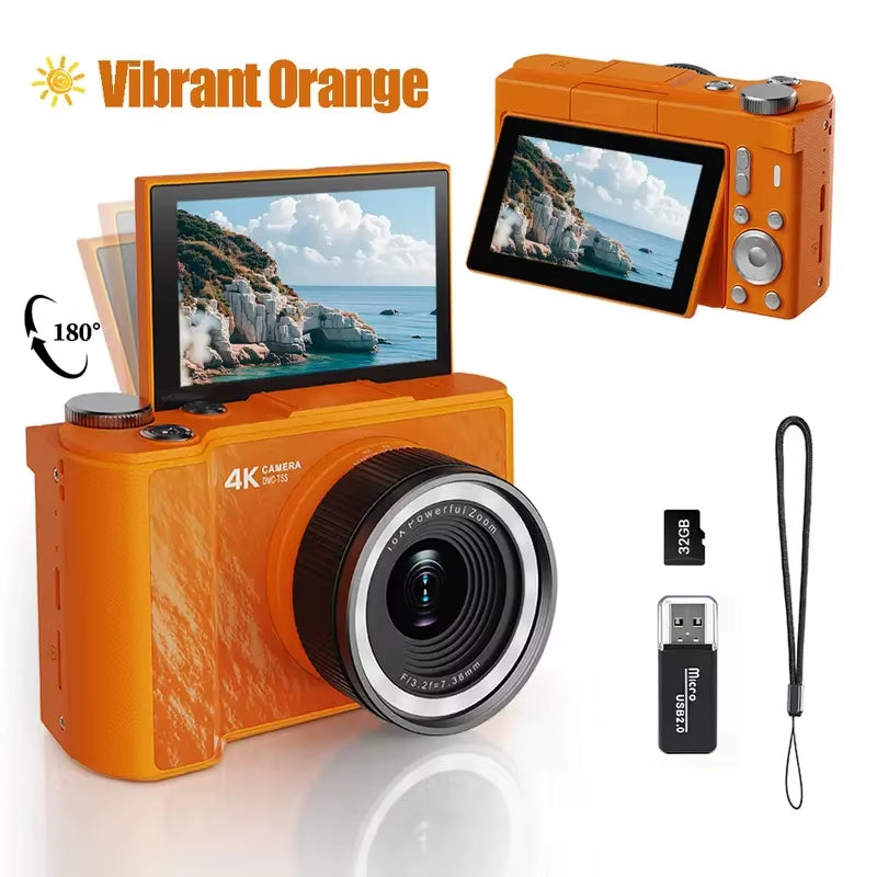 Capture Every Moment with the 4K Mini Digital Camera - Portable, Anti-Shake, and Perfect for Beginners!